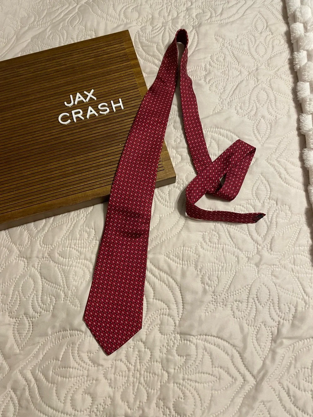 Tommy Hilfiger Wine Red Microdot Silk Tie